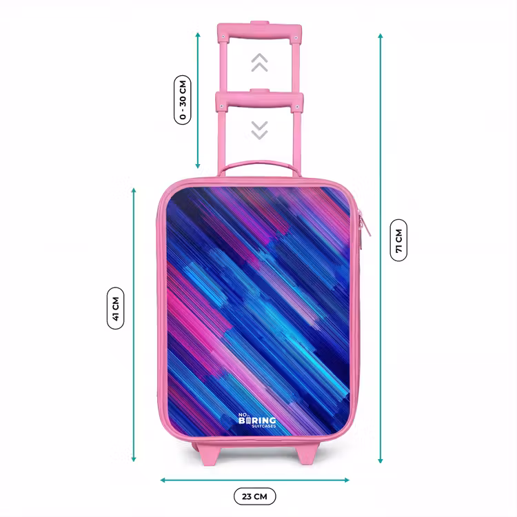 Kinderkoffer - Roze - Neon - Strepen - Abstract - Blauw - Roze — 5