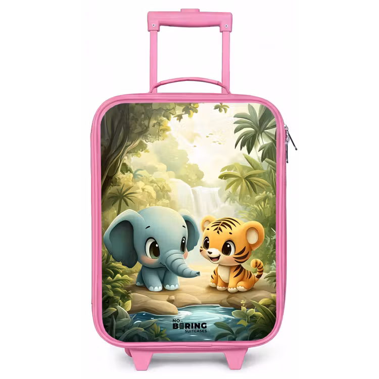 Kinderkoffer - Roze - Olifant - Tijger - Bos - Jungle — 1