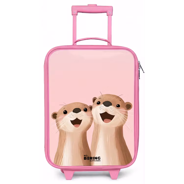 Kinderkoffer - Roze - Otters - Lachen - Roze - Illustratie — 1