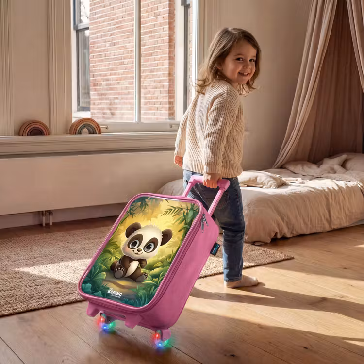 Kinderkoffer - Roze - Panda - Bamboebos - Groen — 3
