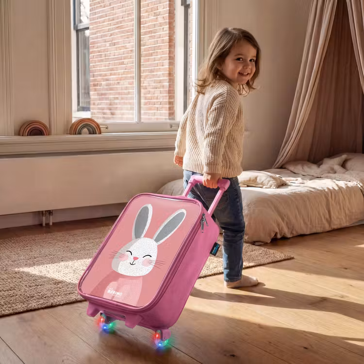 Kinderkoffer - Roze - Roze - Konijn - Glimlach - Illustratie — 3