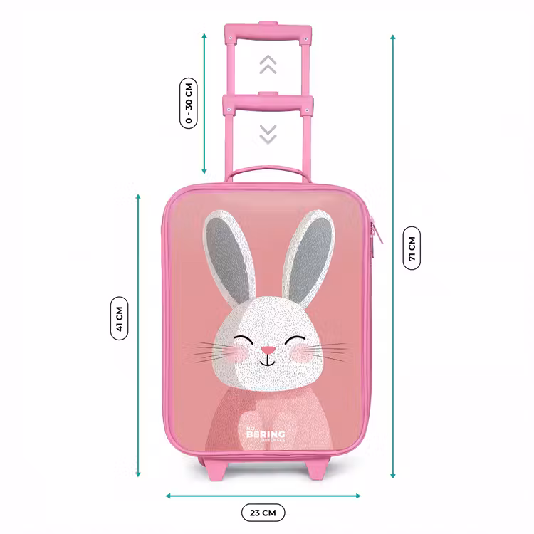 Kinderkoffer - Roze - Roze - Konijn - Glimlach - Illustratie — 5