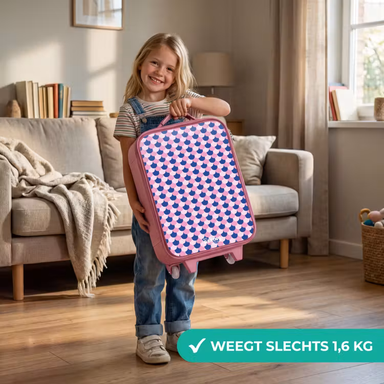Kinderkoffer - Roze - Schubben - Patroon - Blauw - Roze — 2