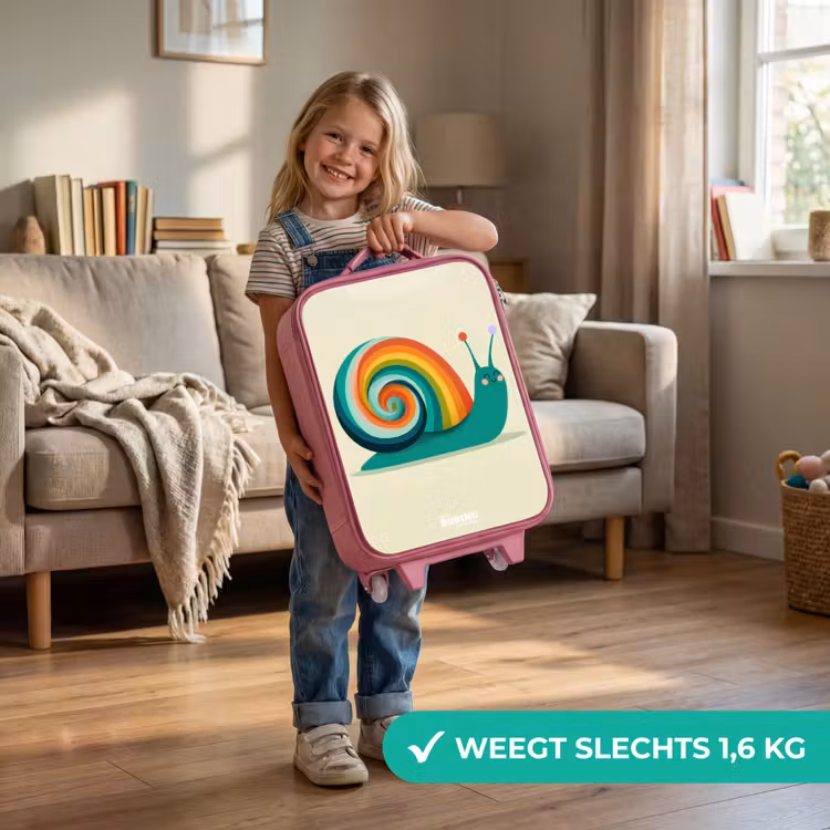 Kinderkoffer - Roze - Slak - Regenboog - Kleurrijk — 2