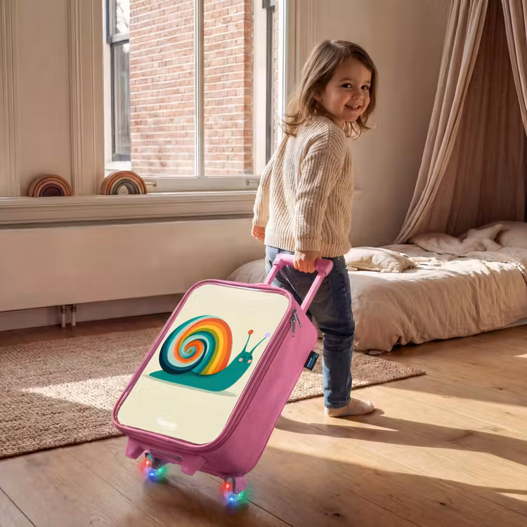 Kinderkoffer - Roze - Slak - Regenboog - Kleurrijk — 3