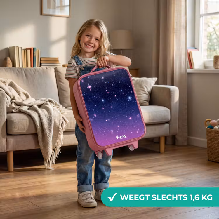 Kinderkoffer - Roze - Sterren - Galaxy - Blauw - Roze — 2