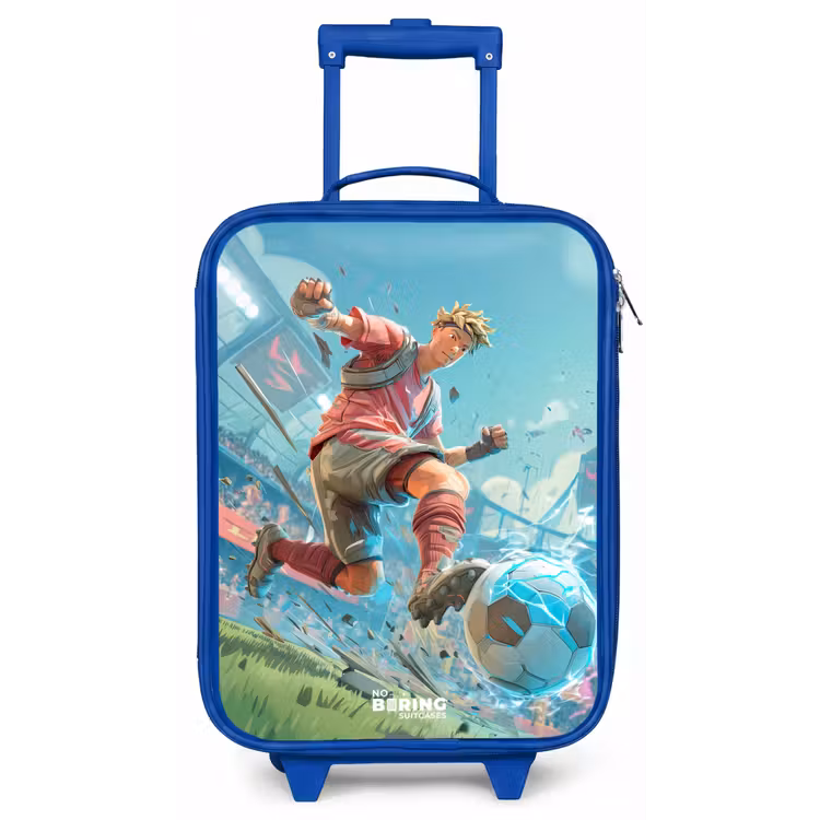 Kinderkoffer - Blauw - Voetbal - Jongen - Stadion - Elektrisch — 1