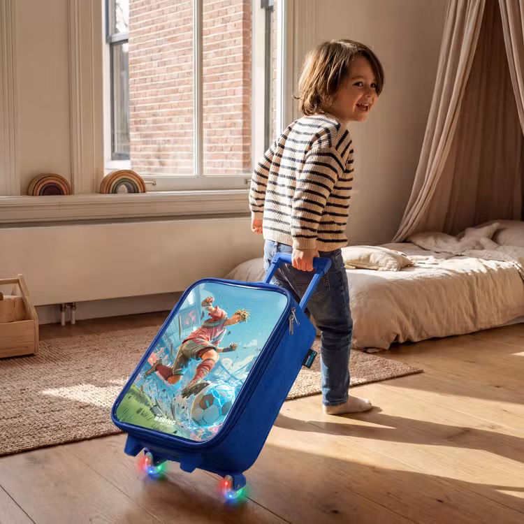Kinderkoffer - Blauw - Voetbal - Jongen - Stadion - Elektrisch — 3