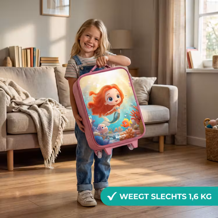 Kinderkoffer - Roze - Zeemeermin - Vissen - Koraal — 2