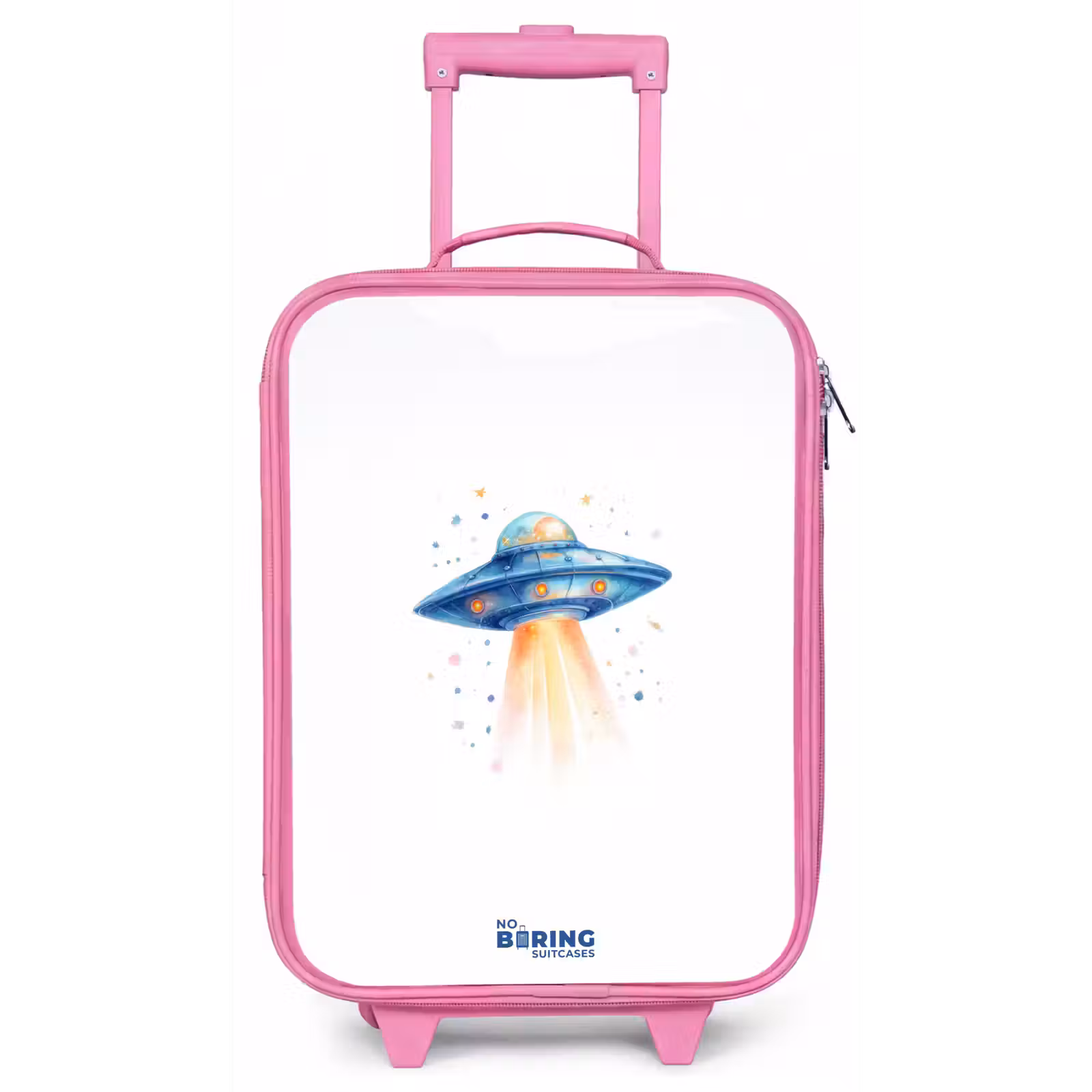 Kinderkoffer - Roze - Blauw ruimteschip met lichtstraal — 1