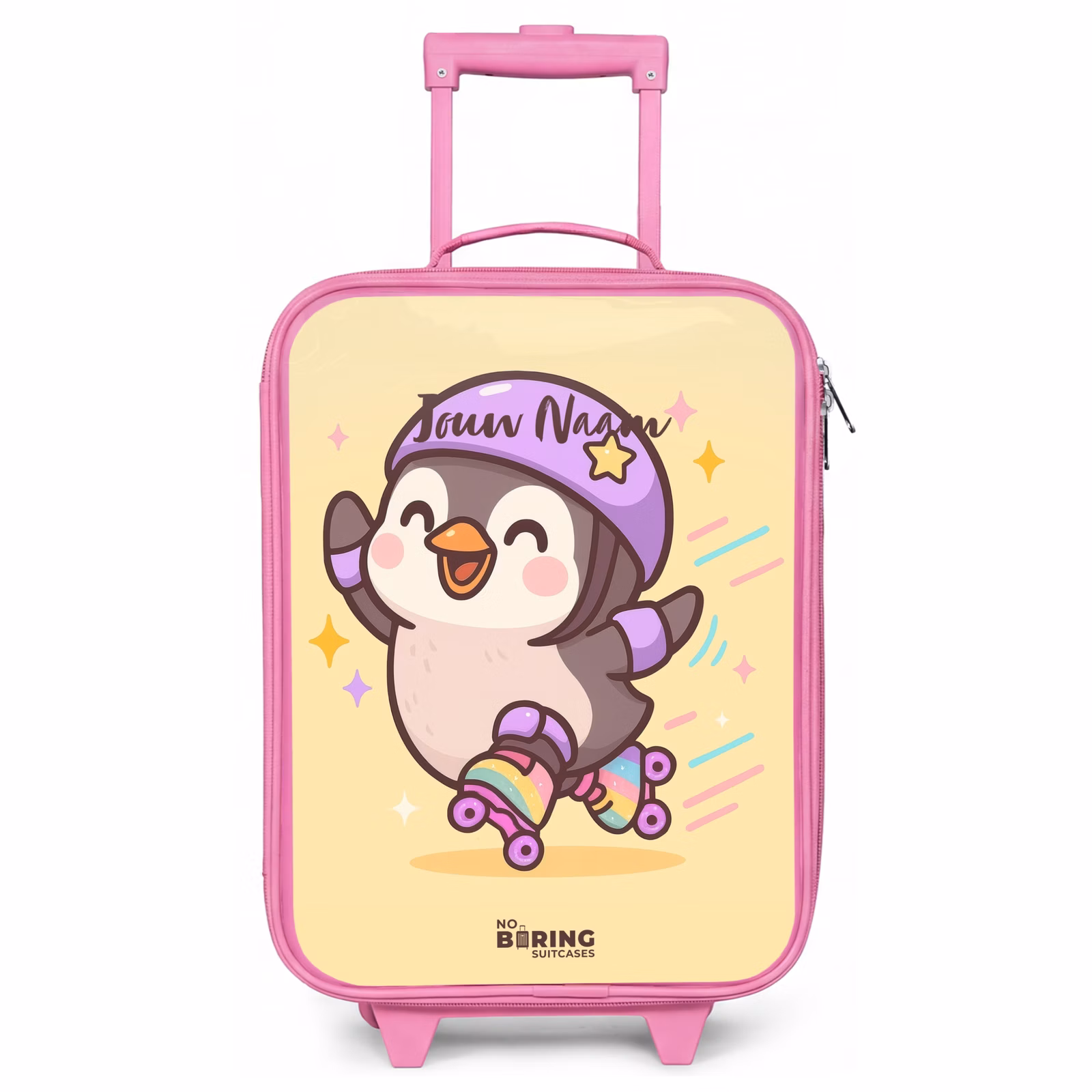 Kinderkoffer - Roze - Kawai - Pinguin - Rolschaatsen — 1
