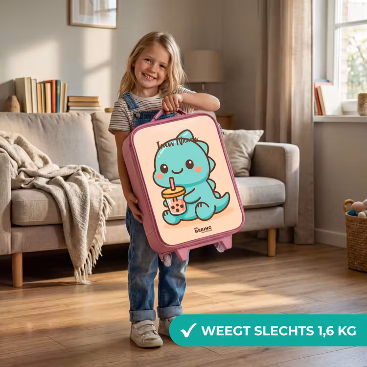 Kinderkoffer - Roze - Kawai - Dino - Bubbletea — 2