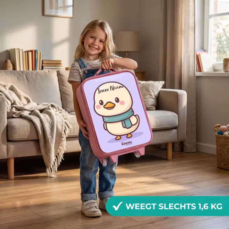 Kinderkoffer - Roze - Kawai - Eend - Sjaal — 2