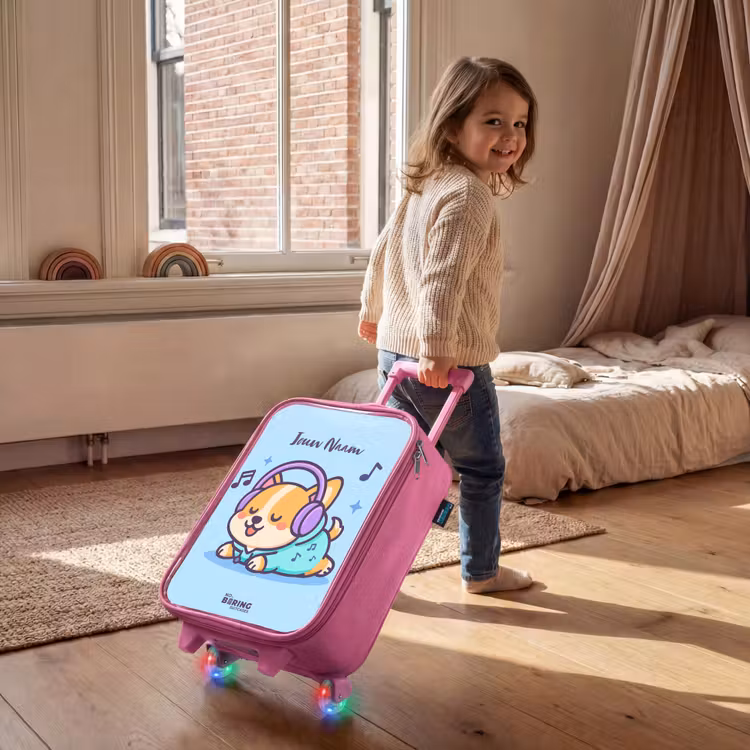 Kinderkoffer - Roze - Kawai - Hond - Muziek — 3