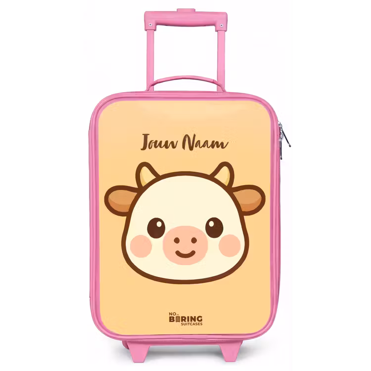 Kinderkoffer - Roze - Kawai - Koe - Bruin — 1