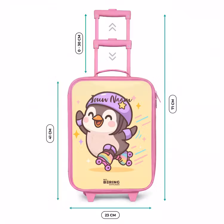 Kinderkoffer - Roze - Kawai - Pinguin - Rolschaatsen — 5