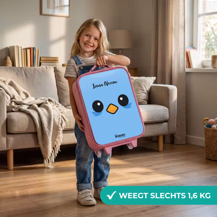 Kinderkoffer - Roze - Kawai - Vogel - Blauw — 2
