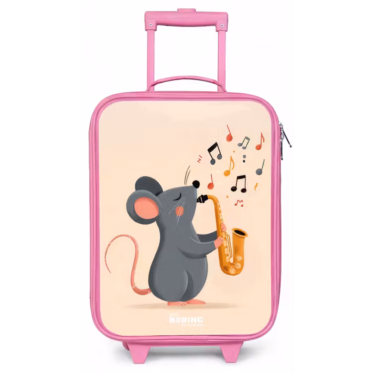 Kinderkoffer - Roze - Muis - Saxofoon - Muziek — 1