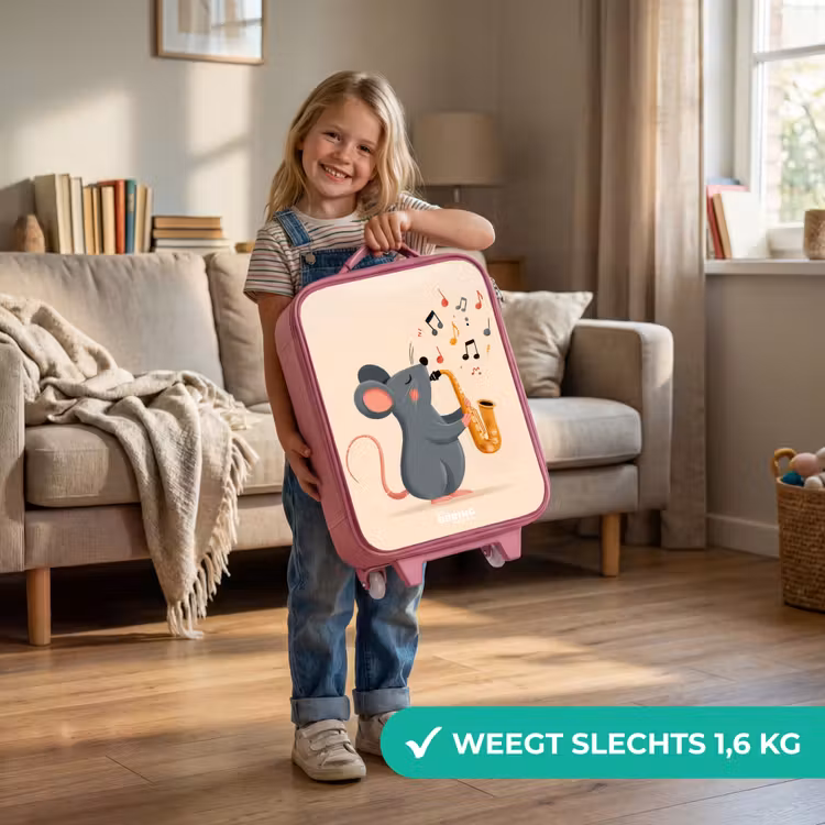 Kinderkoffer - Roze - Muis - Saxofoon - Muziek — 2