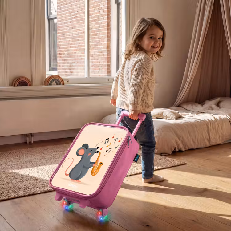 Kinderkoffer - Roze - Muis - Saxofoon - Muziek — 3