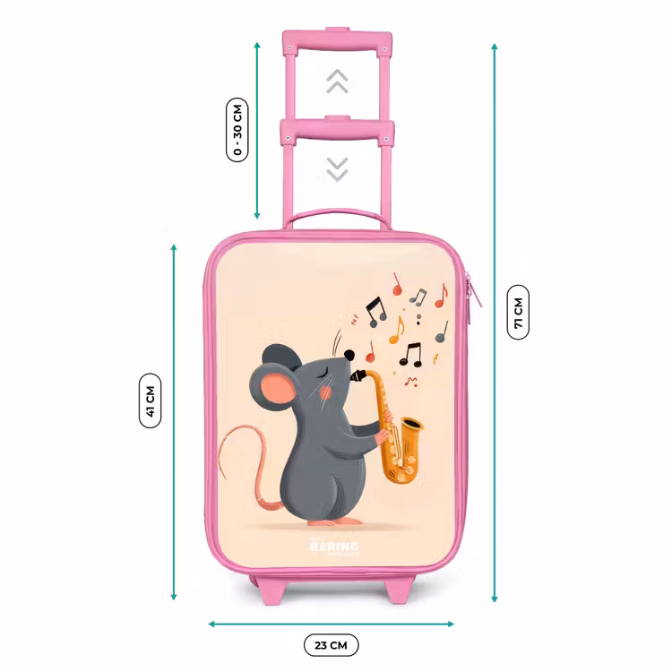 Kinderkoffer - Roze - Muis - Saxofoon - Muziek — 5
