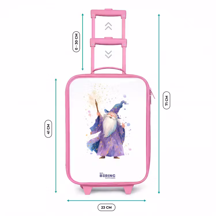 Kinderkoffer - Roze - Oude tovenaar met staf — 5