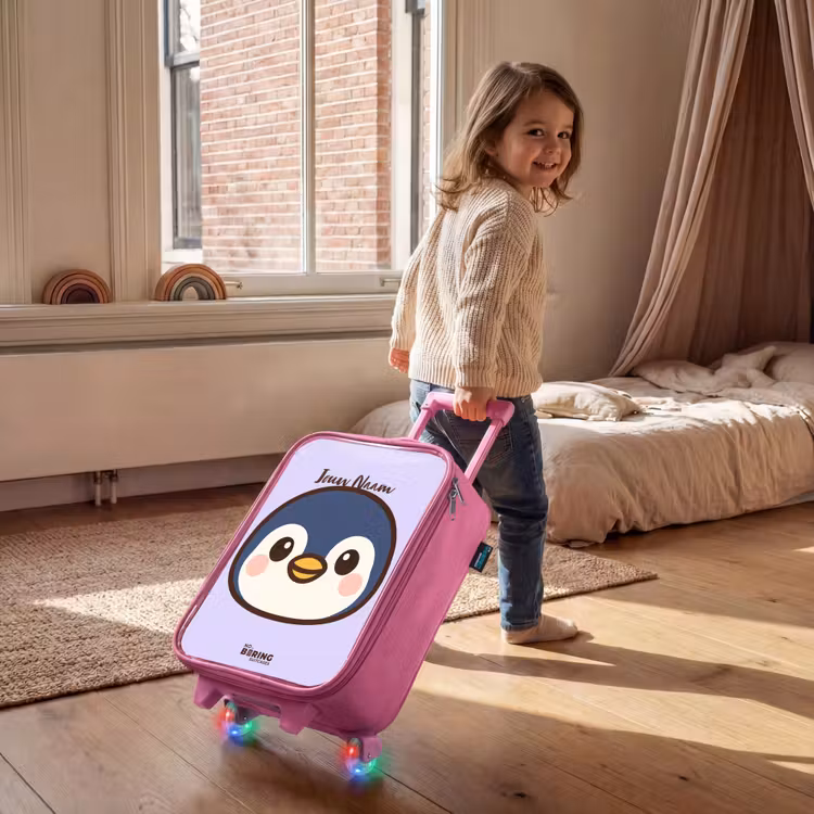 Kinderkoffer - Roze - Pinguïn — 3
