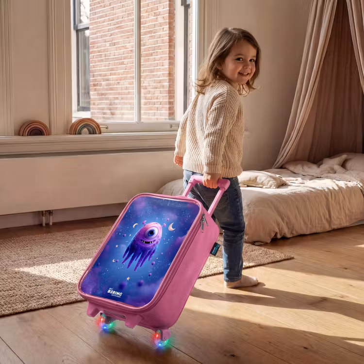 Kinderkoffer - Roze - Vrolijk paarsoog in de ruimte — 3