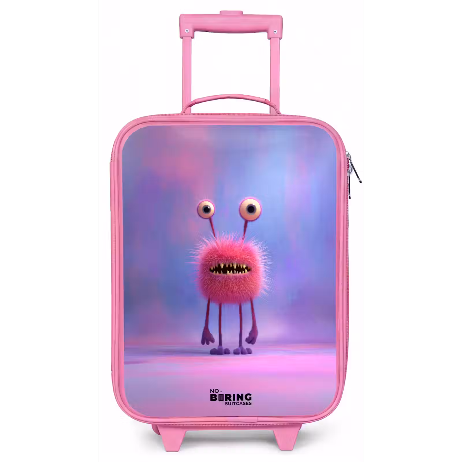 Kinderkoffer - Roze - Roze harig monster met grote ogen — 1