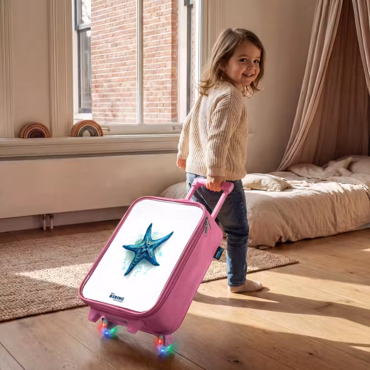 Kinderkoffer - Roze - Blauwe Zeester op Witte Achtergrond — 3