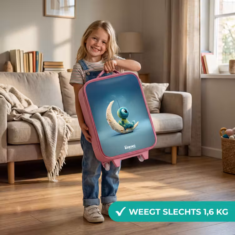 Kinderkoffer - Roze - Dromerig Wezentje op de Maan — 2
