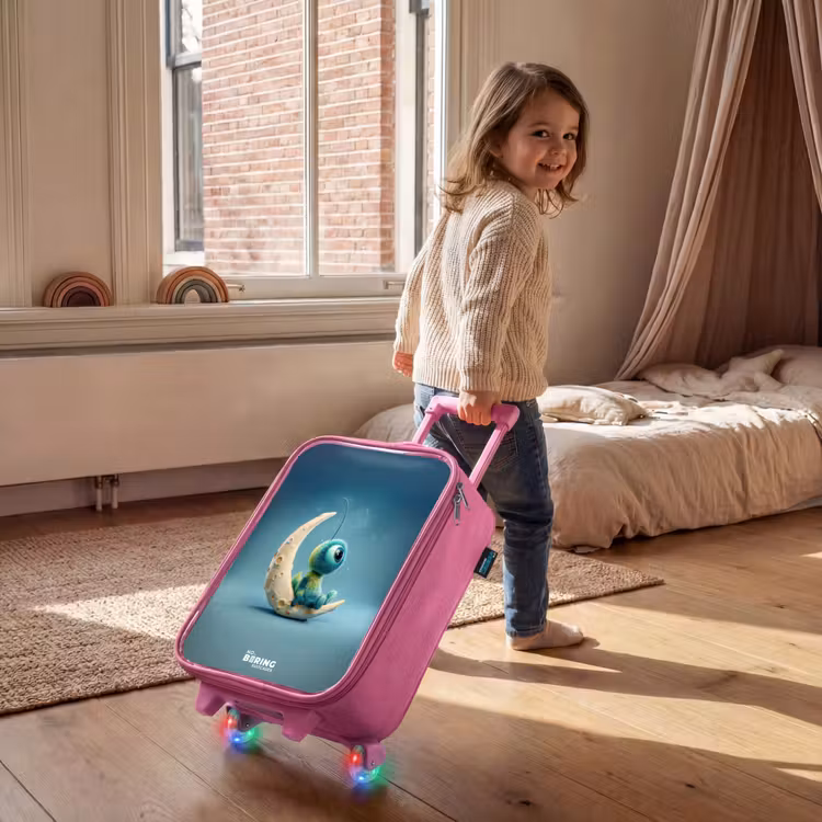 Kinderkoffer - Roze - Dromerig Wezentje op de Maan — 3