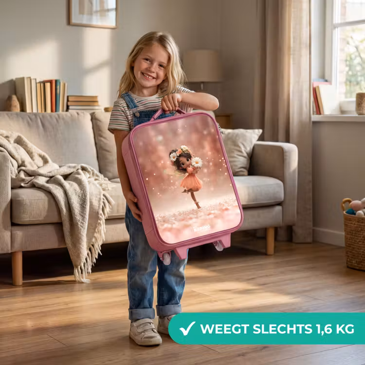 Kinderkoffer - Roze - Fee met madeliefjes — 2