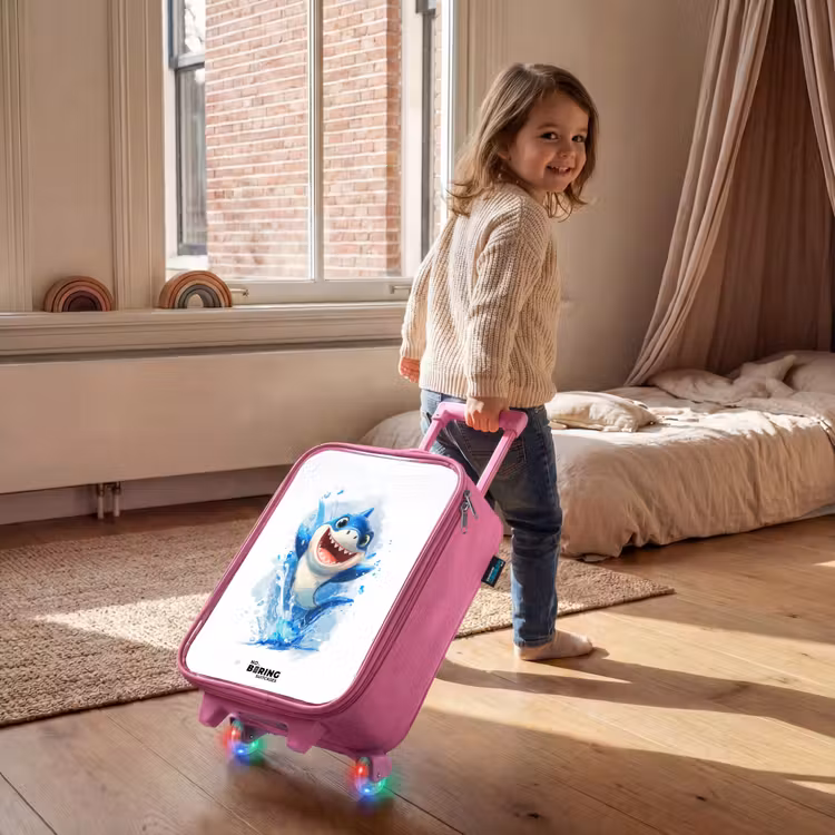 Kinderkoffer - Roze - Haai - Tanden - Water — 3