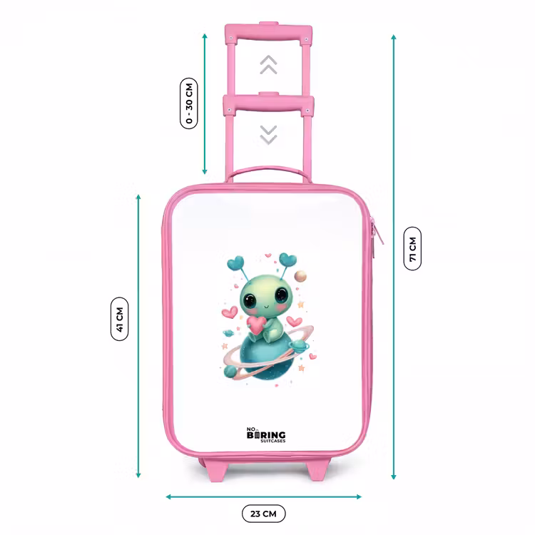 Kinderkoffer - Roze - Lief buitenaards wezentje met hartje — 5