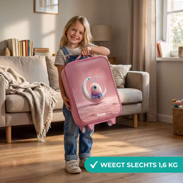 Kinderkoffer - Roze - Maanwip met Pluizig Wezentje — 2