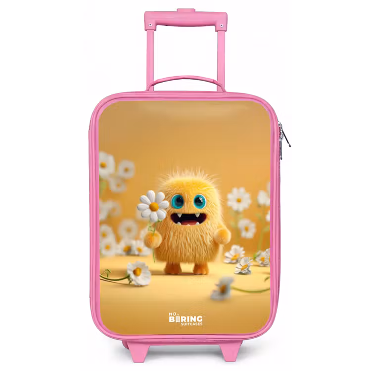 Kinderkoffer - Roze - Monster - Wezen - Bloem - Geel — 1