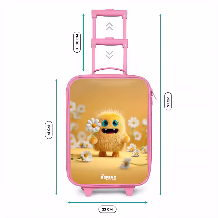 Kinderkoffer - Roze - Monster - Wezen - Bloem - Geel — 5