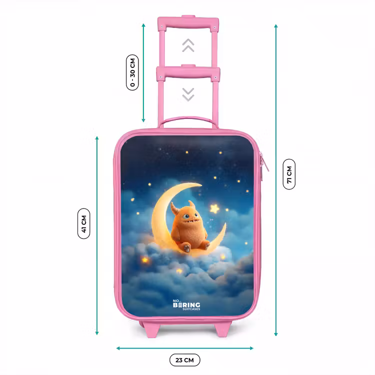 Kinderkoffer - Roze - Oranje monster op maansikkel — 5