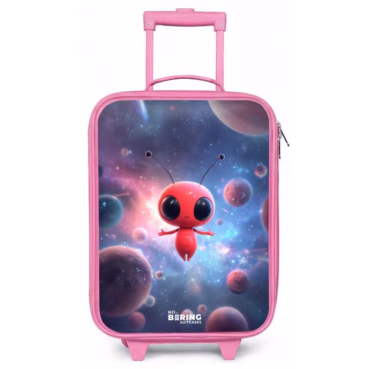 Kinderkoffer - Roze - Rood Ruimtewezen in Kosmische Dans — 1
