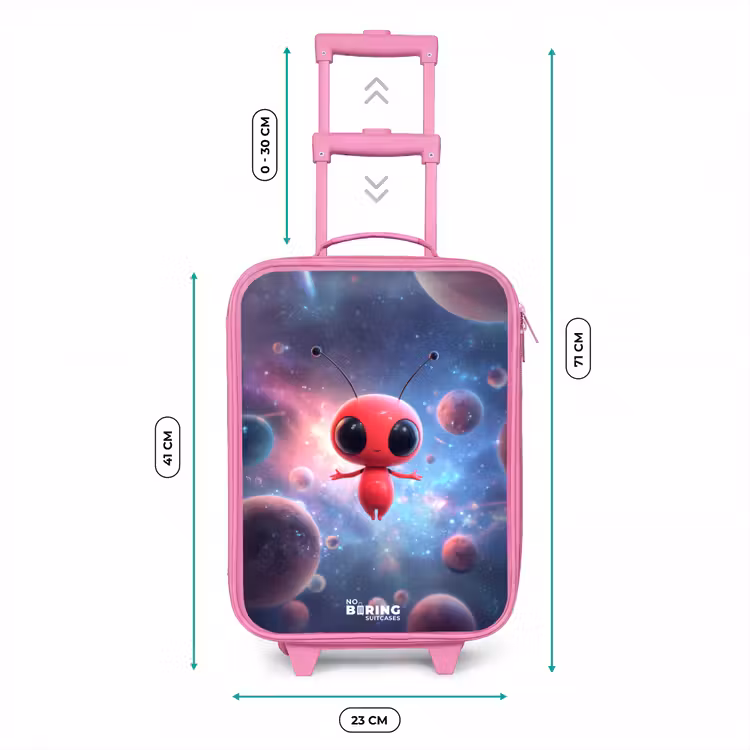 Kinderkoffer - Roze - Rood Ruimtewezen in Kosmische Dans — 5