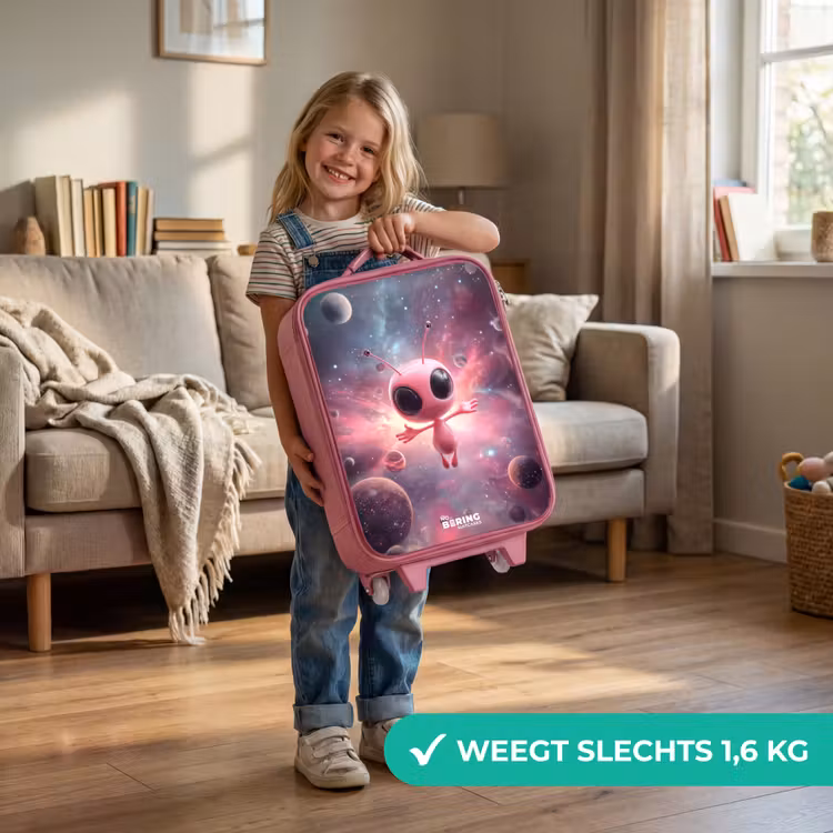 Kinderkoffer - Roze - Roze Alien in Sterrennevel — 2