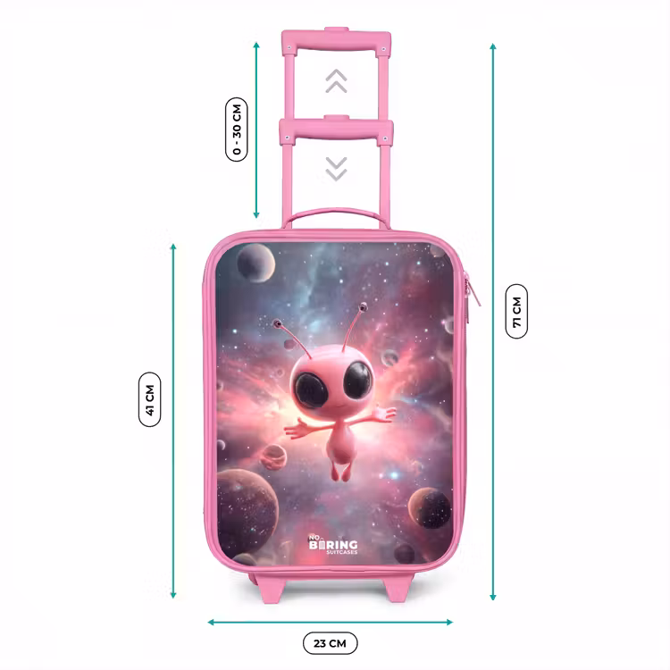 Kinderkoffer - Roze - Roze Alien in Sterrennevel — 5