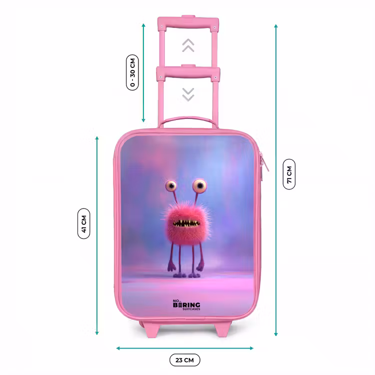 Kinderkoffer - Roze - Roze harig monster met grote ogen — 5