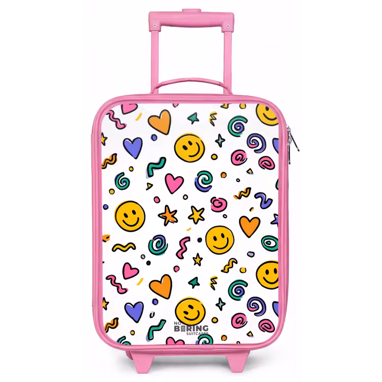 Kinderkoffer - Roze - Smiley - Hartje - Ster — 1