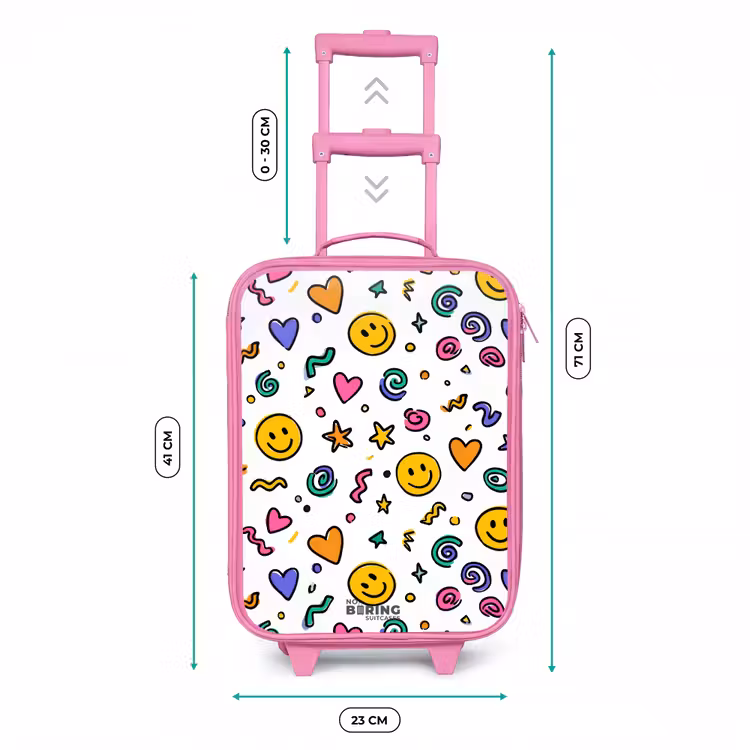 Kinderkoffer - Roze - Smiley - Hartje - Ster — 5