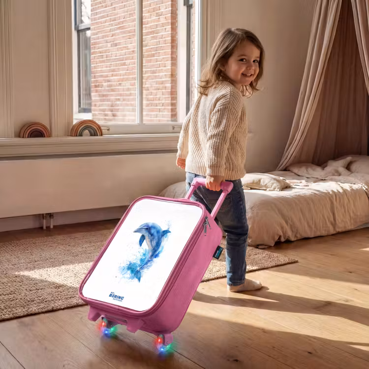 Kinderkoffer - Roze - Springende blauwe dolfijn — 3