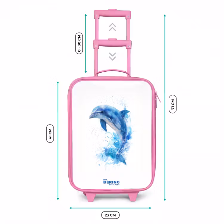 Kinderkoffer - Roze - Springende blauwe dolfijn — 5