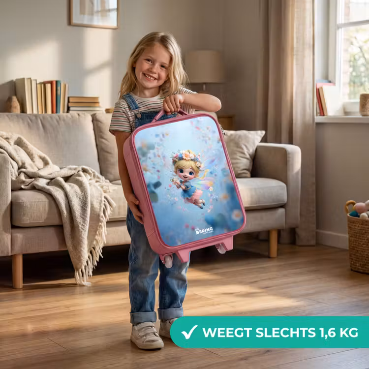 Kinderkoffer - Roze - Vlinderfee in Bloemenlucht — 2