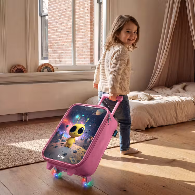 Kinderkoffer - Roze - Vrolijk buitenaards wezentje — 3